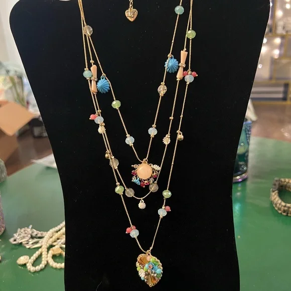 Betsy Johnson Multi-Color Beaded Necklace - Picture 1 of 8
